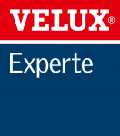 Die Auszeichnung bzw. Zertifizierung "Velux Experte", hier dargestellt in Form des Logos